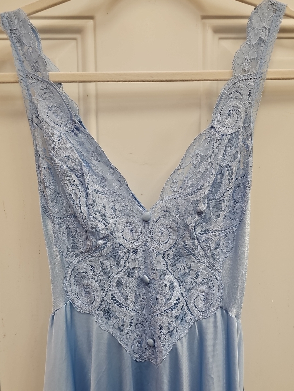 Olga Light Blue Lace V-Neck Chemise